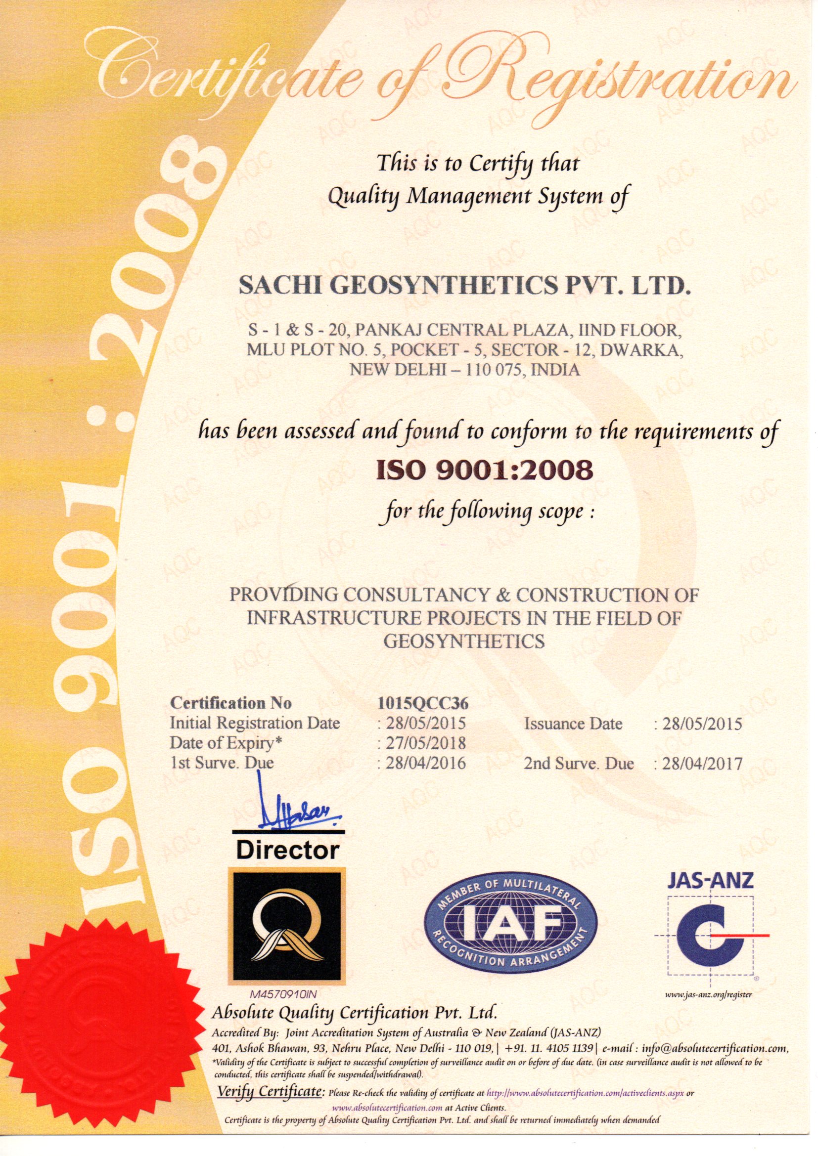 ISO Certification  2008